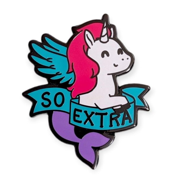 Sea Horse Unicorn Enamel Pin: So Extra - Picture 1 of 4